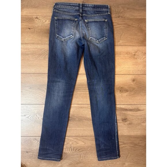 AMO Stix True Blue Mid Rise Dark Wash Skinny Jeans 27 - Picture 7 of 8